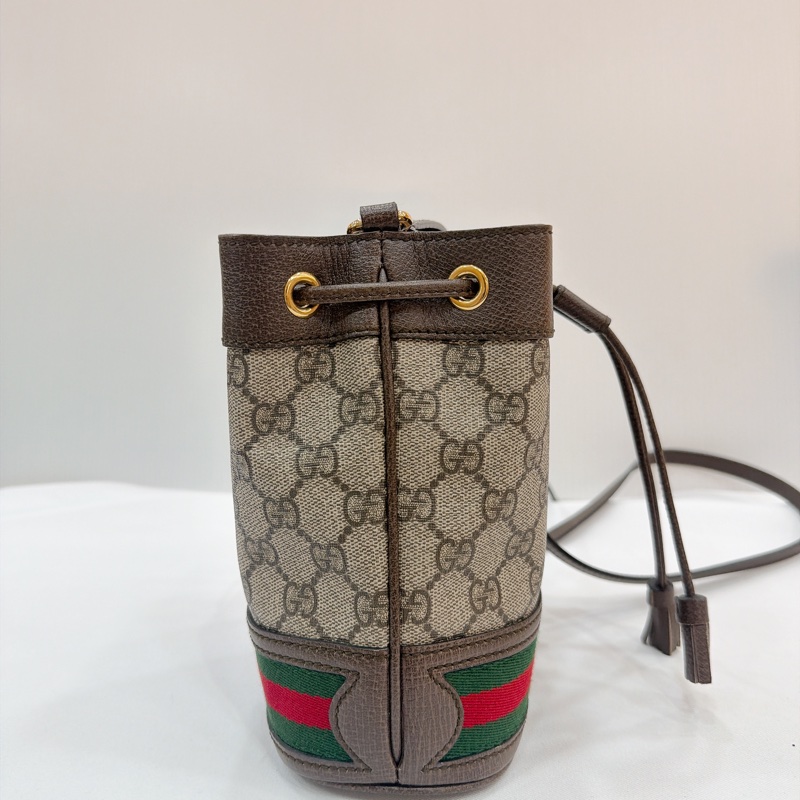 莉亞精品♡ GUCCI 550620 經典老花抽繩小水桶-4