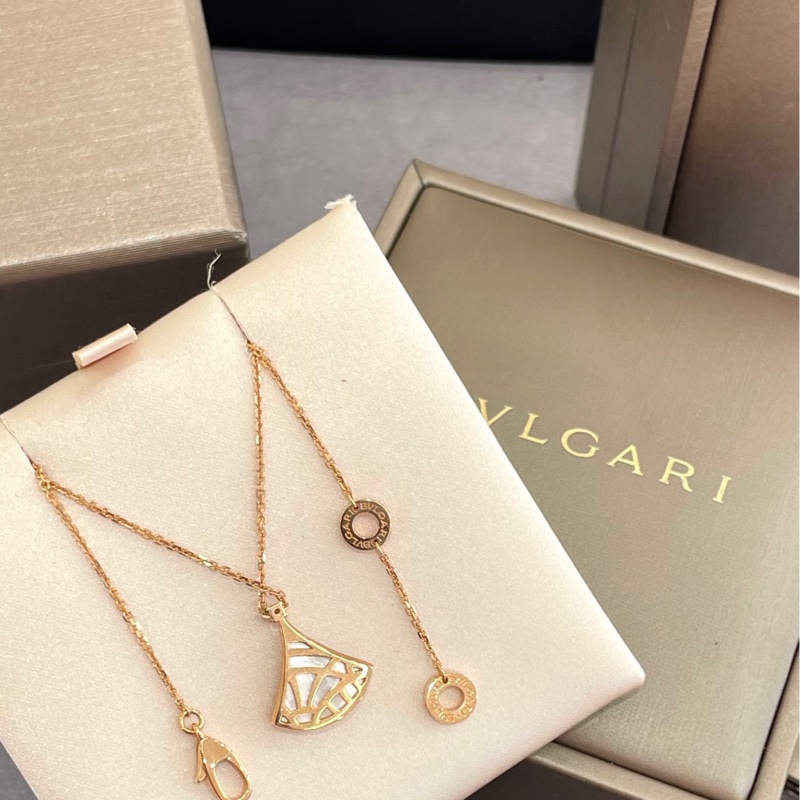 宝格丽Bvlgari DIVAS’DREAM系列 白贝母小号玫瑰金扇子项链-2