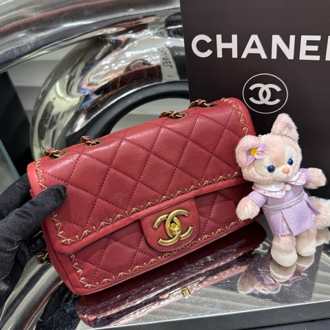 Chanel香奈儿 酒红色季节款cf