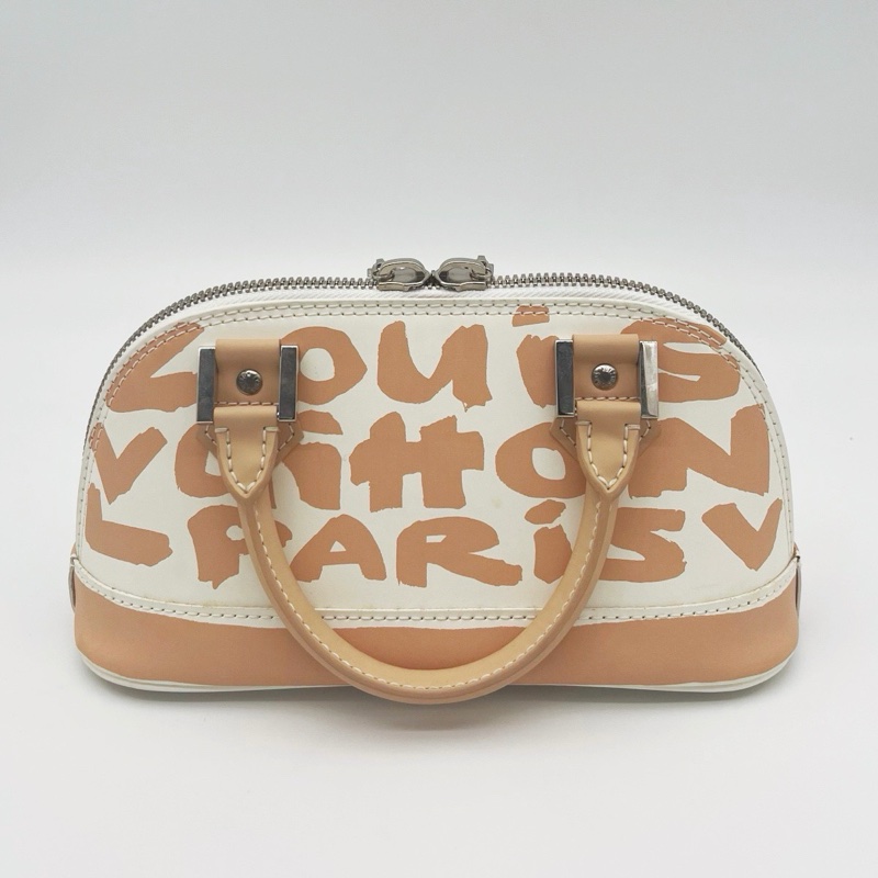 「JL精品代購」lv 限量裸色塗鴉貝殼手提包-2