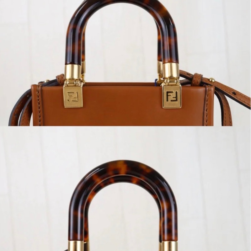 「JL精品代購」98新 FENDI 全牛皮 mini托特肩背包-6