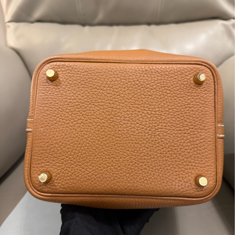 Hermes 爱马仕 18 菜篮子 金棕色 金扣-3