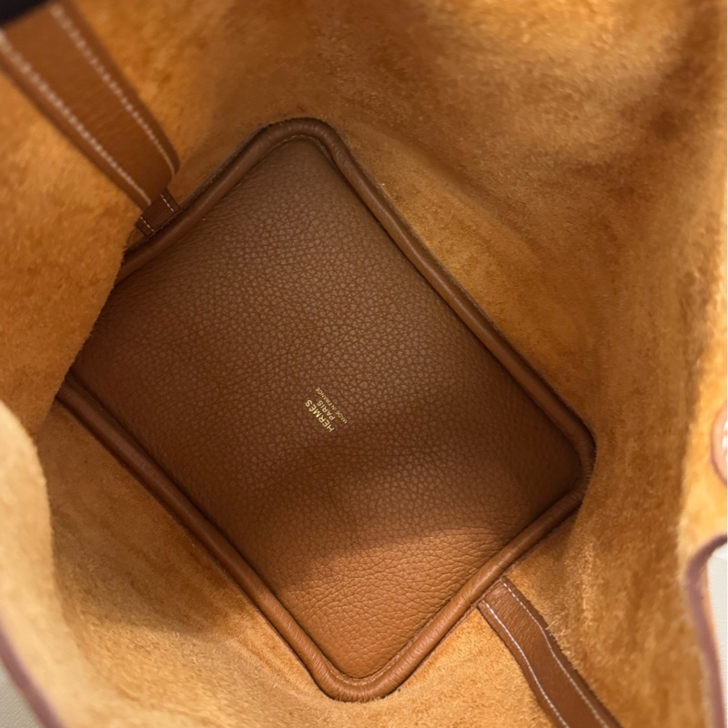 Hermes 爱马仕 18 菜篮子 金棕色 金扣-4