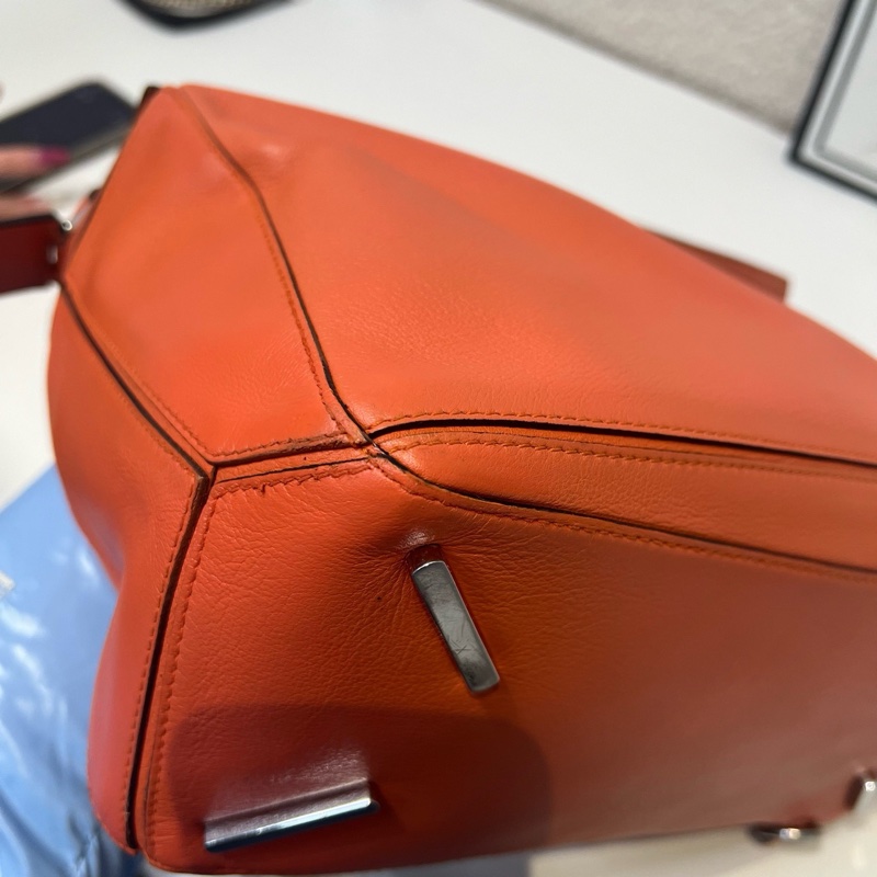 Loewe/羅意威 橘色puzzle 幾何包手提單肩斜挎包 中號 29*19.5cm-6