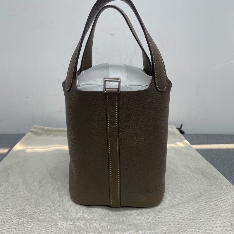 Hermes愛馬仕 大象灰菜籃子銀扣-2