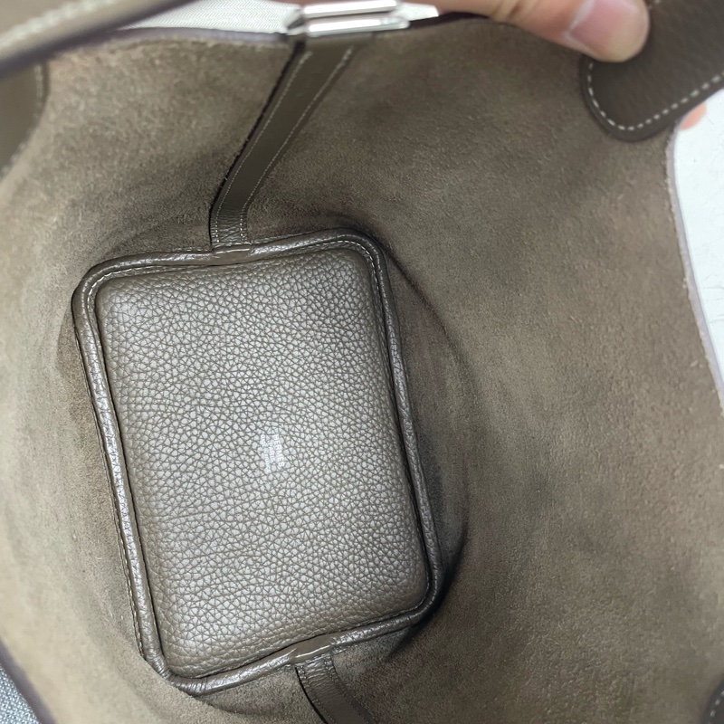 Hermes愛馬仕 大象灰菜籃子銀扣-4
