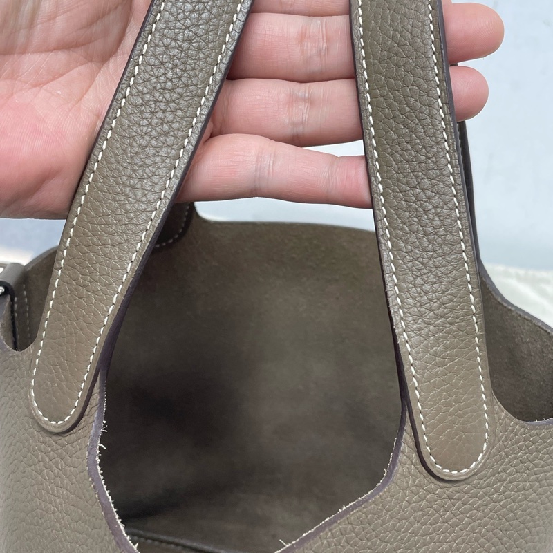 Hermes愛馬仕 大象灰菜籃子銀扣-5