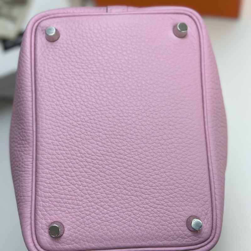 Hermes愛馬仕 菜籃子18錦葵紫銀扣 99新 Z刻-3