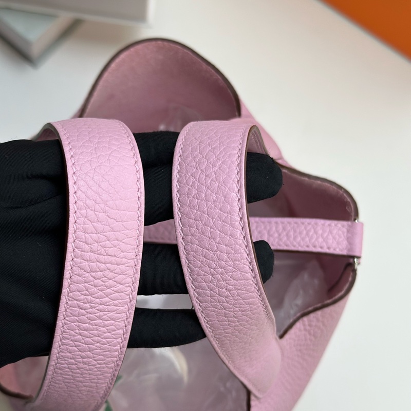 Hermes愛馬仕 菜籃子18錦葵紫銀扣 99新 Z刻-4