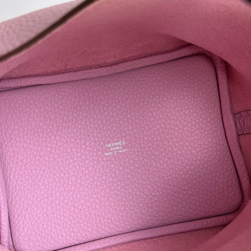 Hermes愛馬仕 菜籃子18錦葵紫銀扣 99新 Z刻-5