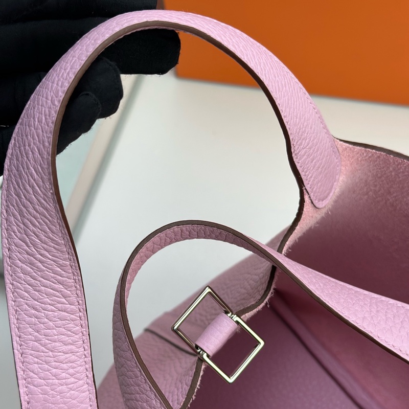 Hermes愛馬仕 菜籃子18錦葵紫銀扣 99新 Z刻-8