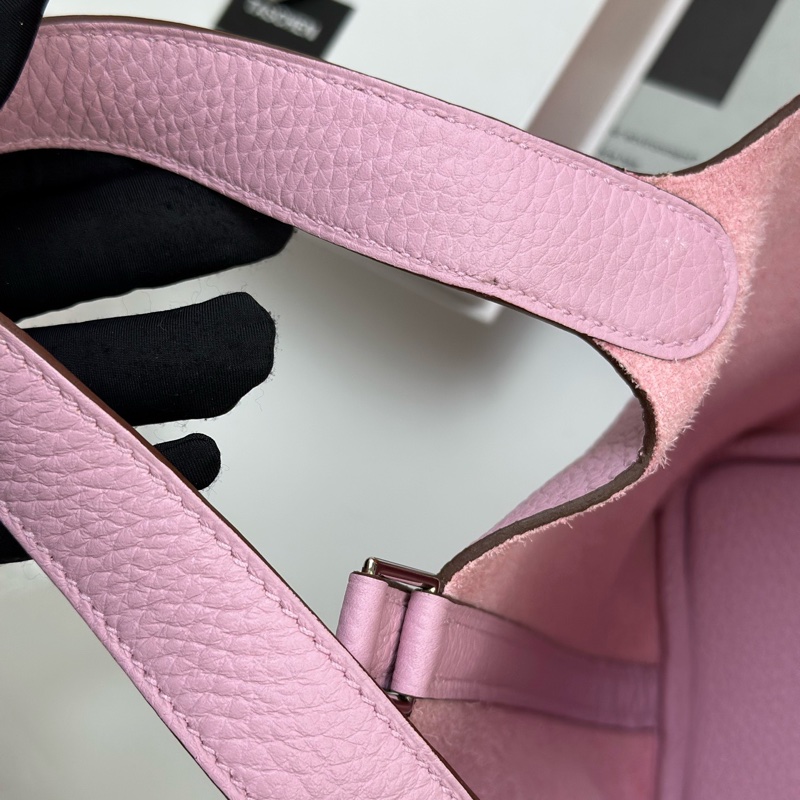 Hermes愛馬仕 菜籃子18錦葵紫銀扣 99新 Z刻-9