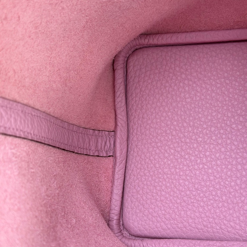 Hermes愛馬仕 菜籃子18錦葵紫銀扣 99新 Z刻-12