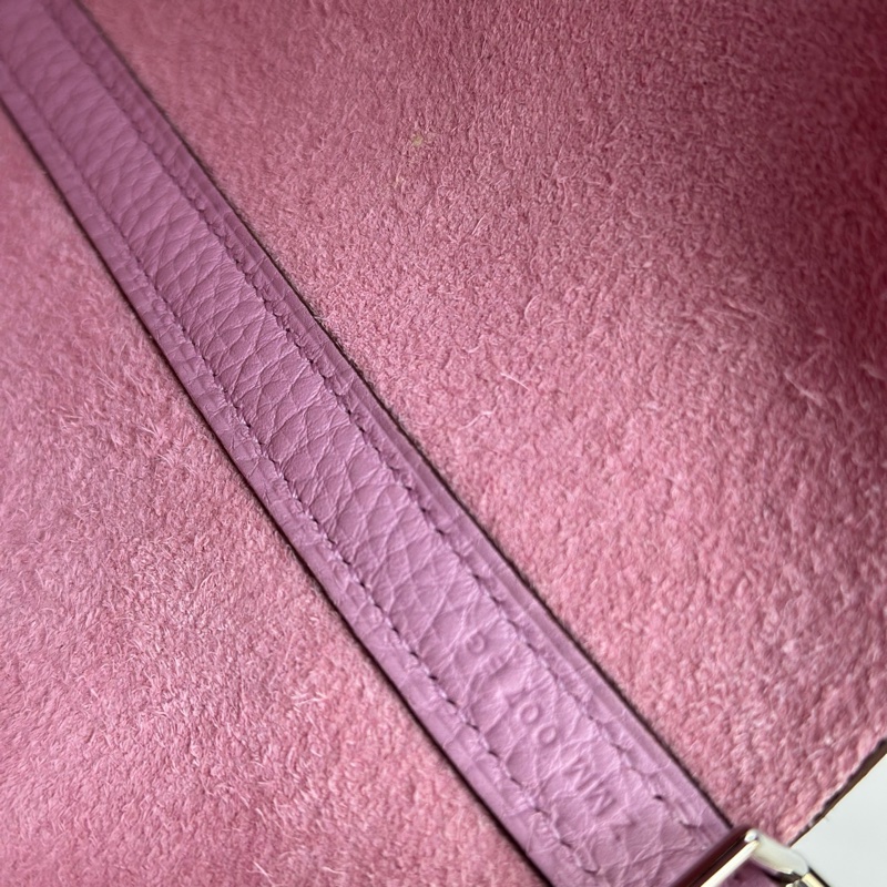 Hermes愛馬仕 菜籃子18錦葵紫銀扣 99新 Z刻-13