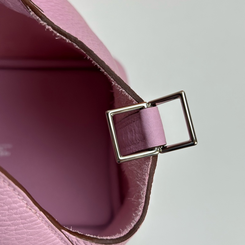 Hermes愛馬仕 菜籃子18錦葵紫銀扣 99新 Z刻-14