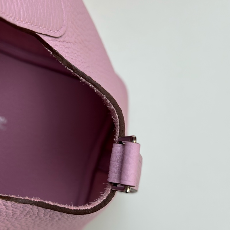 Hermes愛馬仕 菜籃子18錦葵紫銀扣 99新 Z刻-16