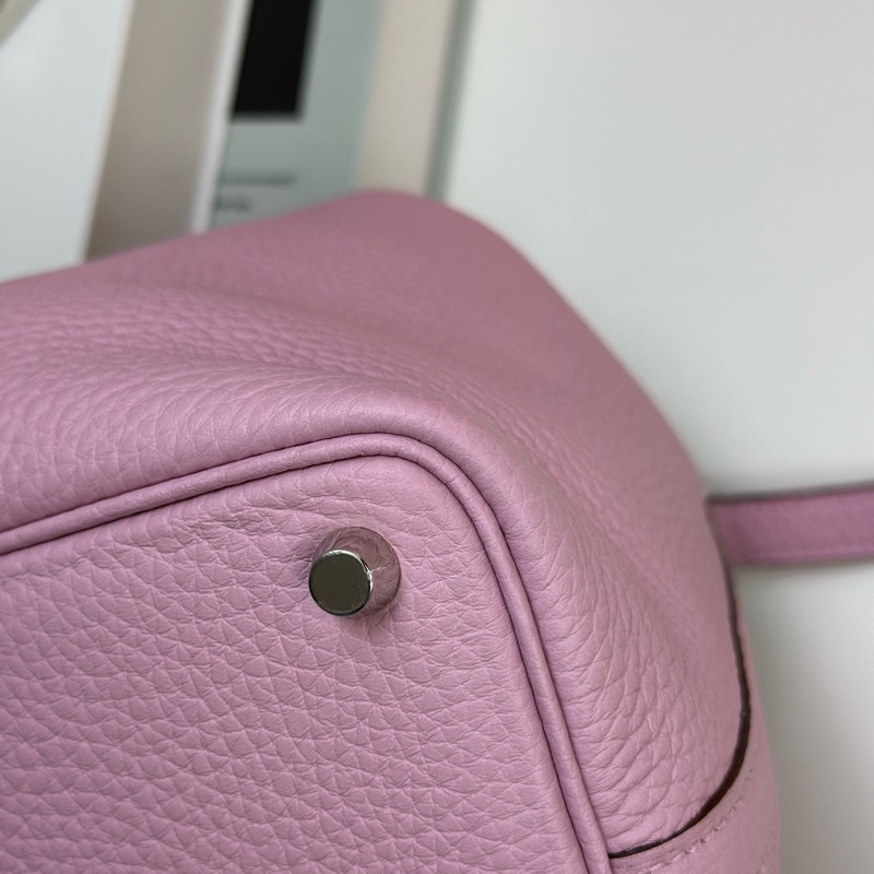 Hermes愛馬仕 菜籃子18錦葵紫銀扣 99新 Z刻-19