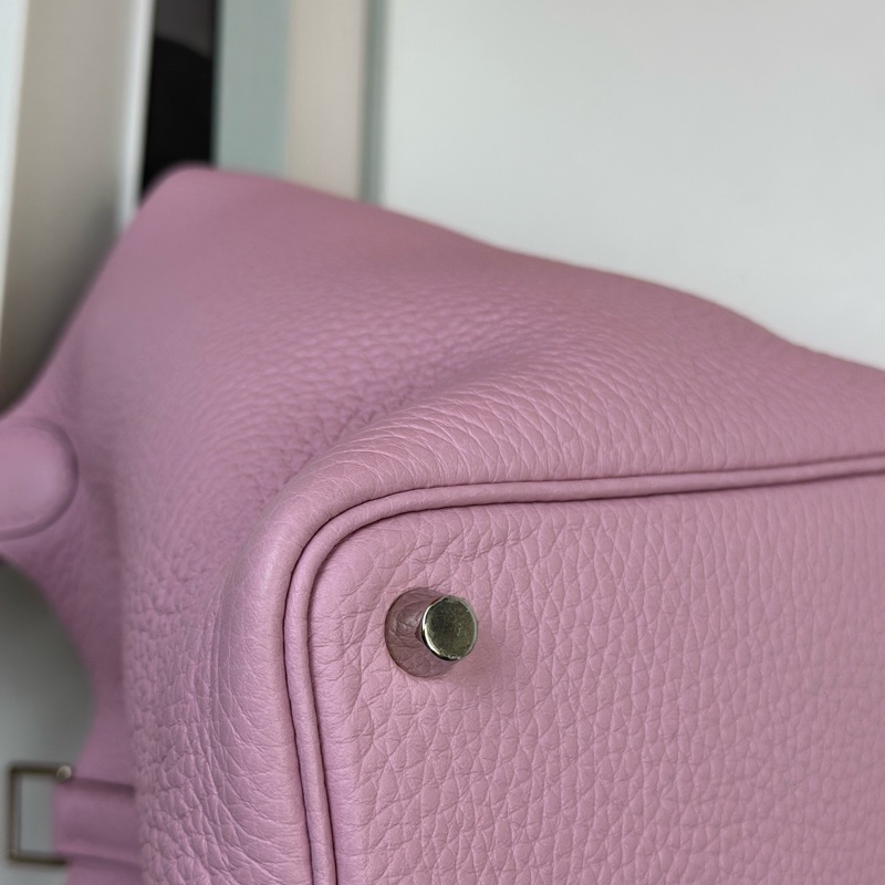 Hermes愛馬仕 菜籃子18錦葵紫銀扣 99新 Z刻-20