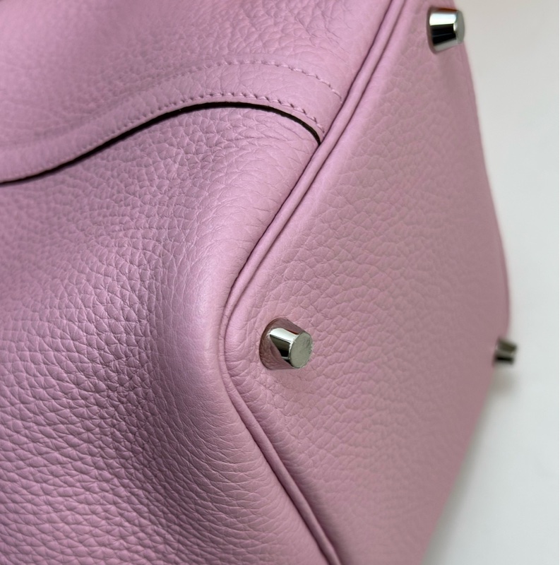 Hermes愛馬仕 菜籃子18錦葵紫銀扣 99新 Z刻-21