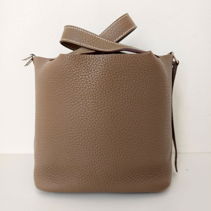 hermes款菜籃子18 大象灰 銀扣框q-2