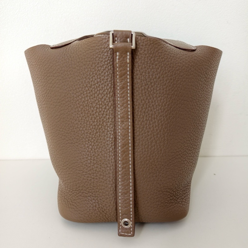 hermes款菜籃子18 大象灰 銀扣框q-3