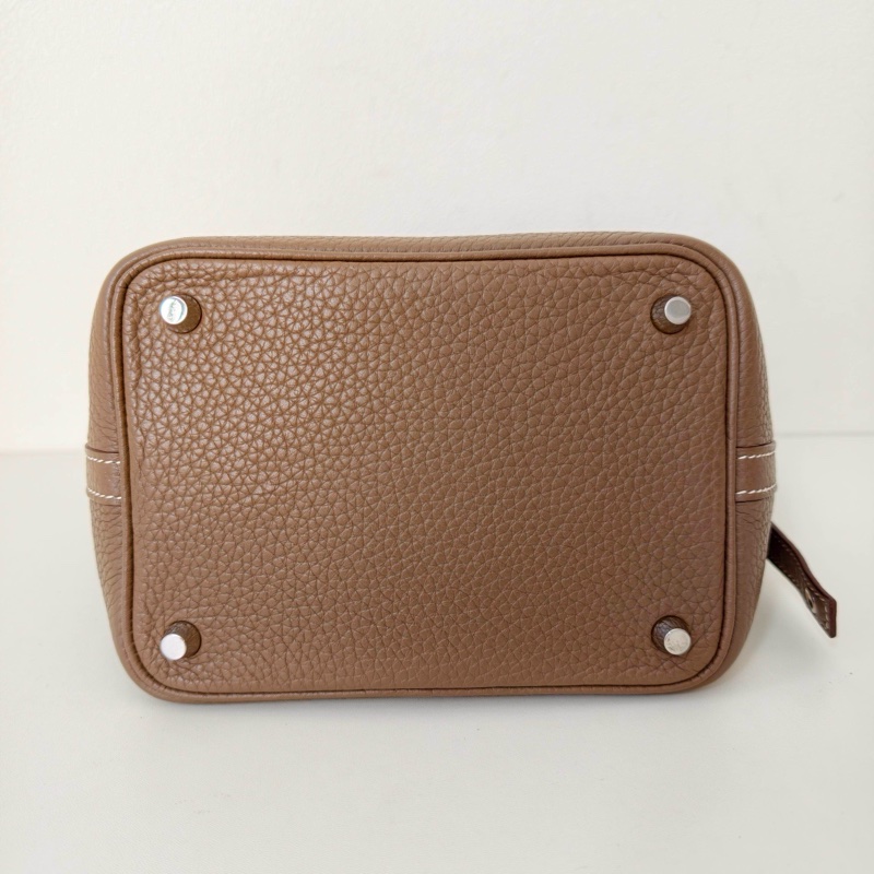 hermes款菜籃子18 大象灰 銀扣框q-4