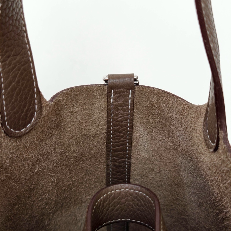 hermes款菜籃子18 大象灰 銀扣框q-11