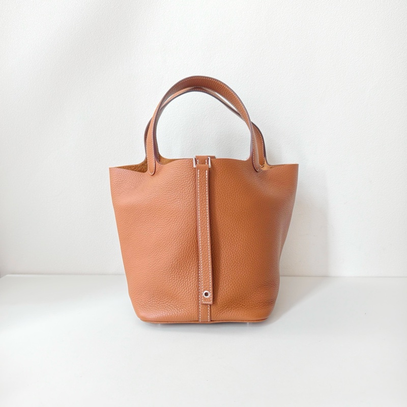 Hermes愛馬仕picotin 菜籃子22 金棕 u刻-4