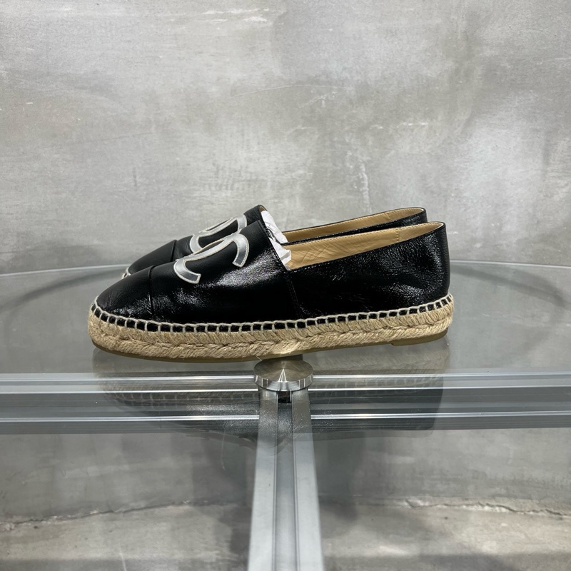 香奈兒Chanel 黑銀 漁夫鞋 38碼-2