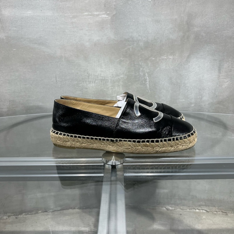 香奈兒Chanel 黑銀 漁夫鞋 38碼-3