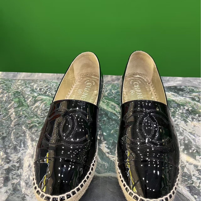 CHANEL香奈兒 黑色經典漁夫鞋 38尺  無附件-0