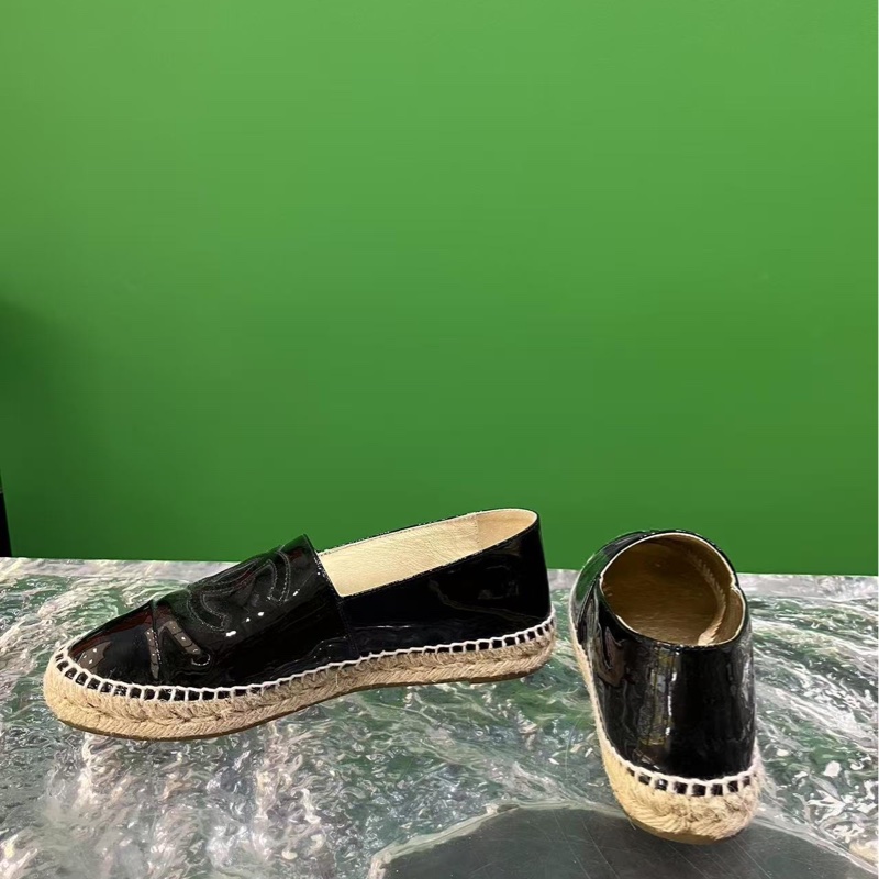 CHANEL香奈兒 黑色經典漁夫鞋 38尺  無附件-1