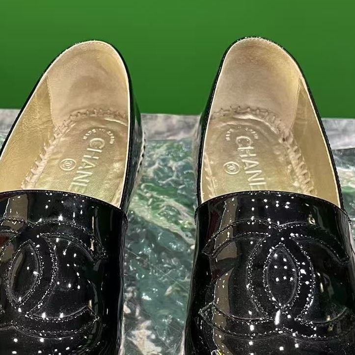 CHANEL香奈兒 黑色經典漁夫鞋 38尺  無附件-2
