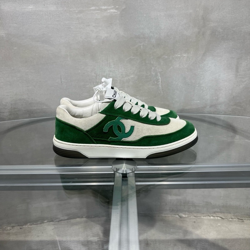 Chanel香奈兒 23P 白綠麂皮 板鞋 35碼-4