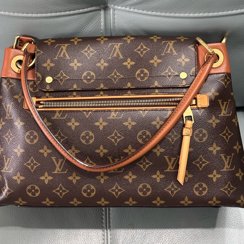 LouisVuitton路易威登 老花大托特包，經典老花配棕色小牛皮手柄-1