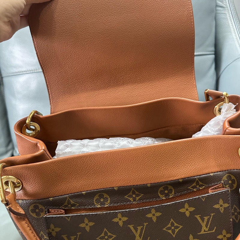 LouisVuitton路易威登 老花大托特包，經典老花配棕色小牛皮手柄-5