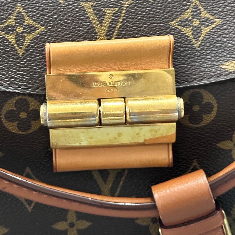 LouisVuitton路易威登 老花大托特包，經典老花配棕色小牛皮手柄-10