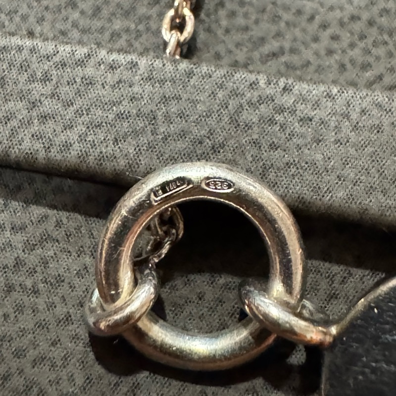 100%HERMES純銀吊牌項鏈-3