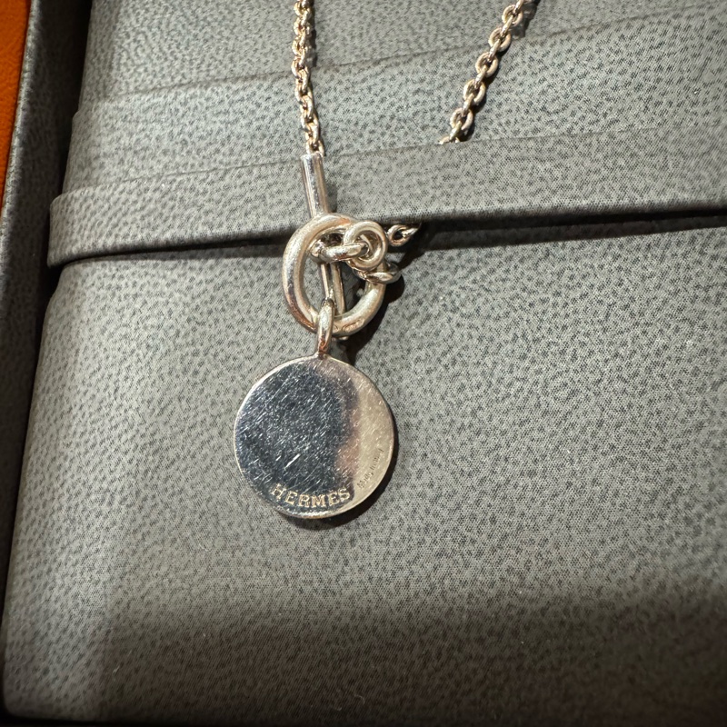 100%HERMES純銀吊牌項鏈-6