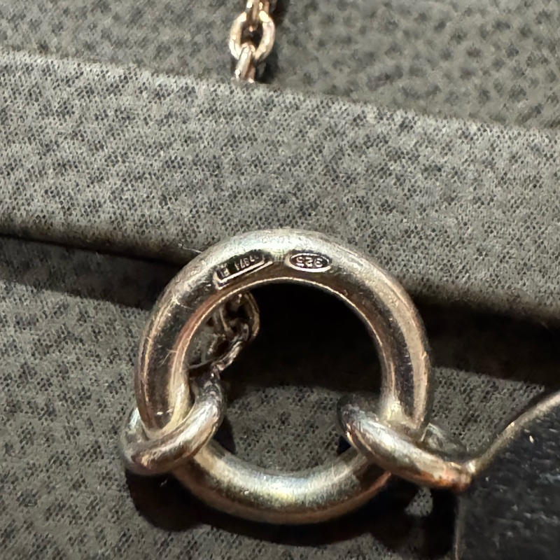 100%HERMES純銀吊牌項鏈-8