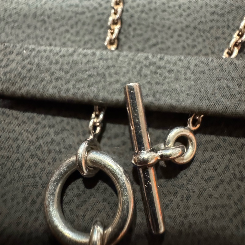 100%HERMES純銀吊牌項鏈-9