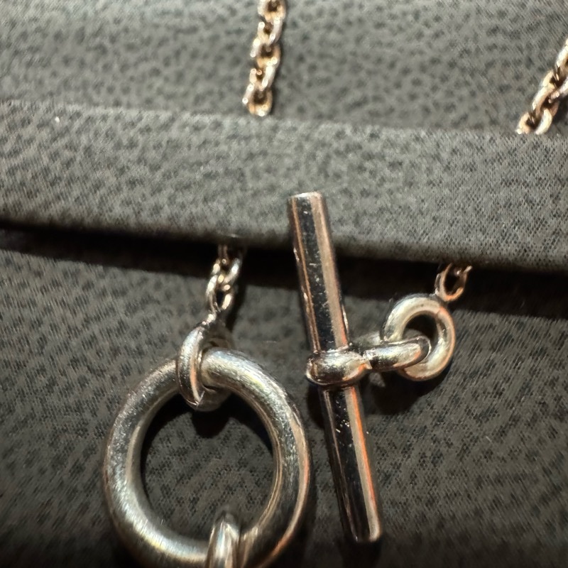 100%HERMES純銀吊牌項鏈-10