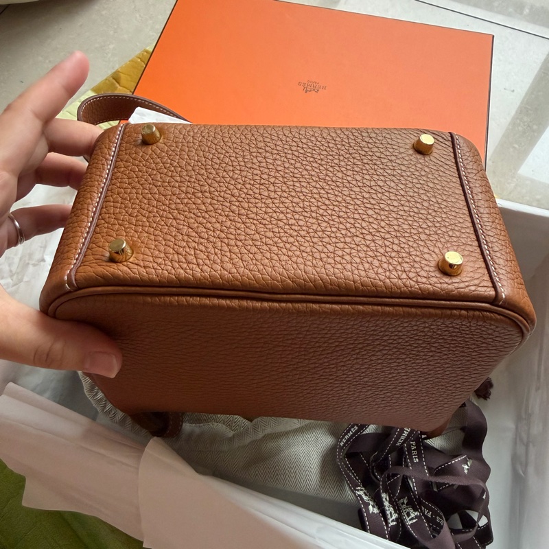 Hermes mini Lindy 金棕金-12