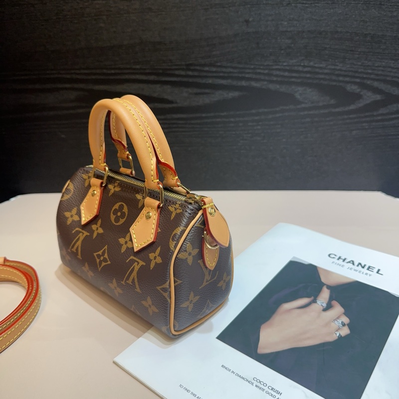 LV 老花金釦Nano Speedy 手提斜背波士頓包-3