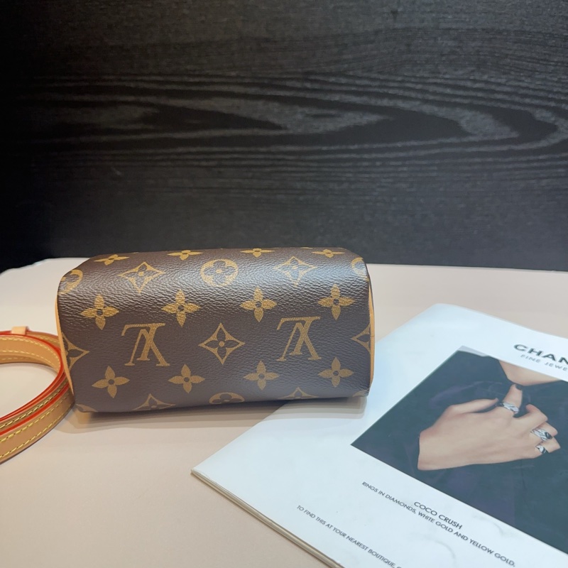 LV 老花金釦Nano Speedy 手提斜背波士頓包-4