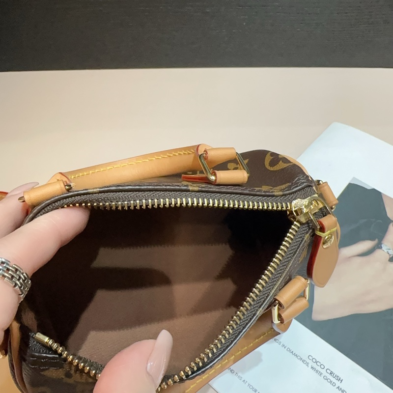 LV 老花金釦Nano Speedy 手提斜背波士頓包-5