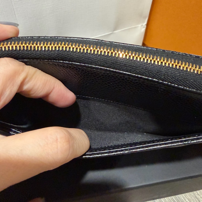 chanel coco 荔枝牛皮拉鏈長夾-7