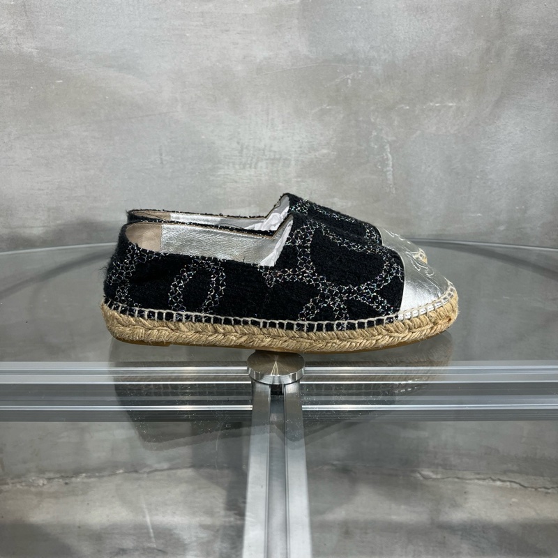 Chanel香奈兒 黑銀 雙C漁夫鞋 37碼-3