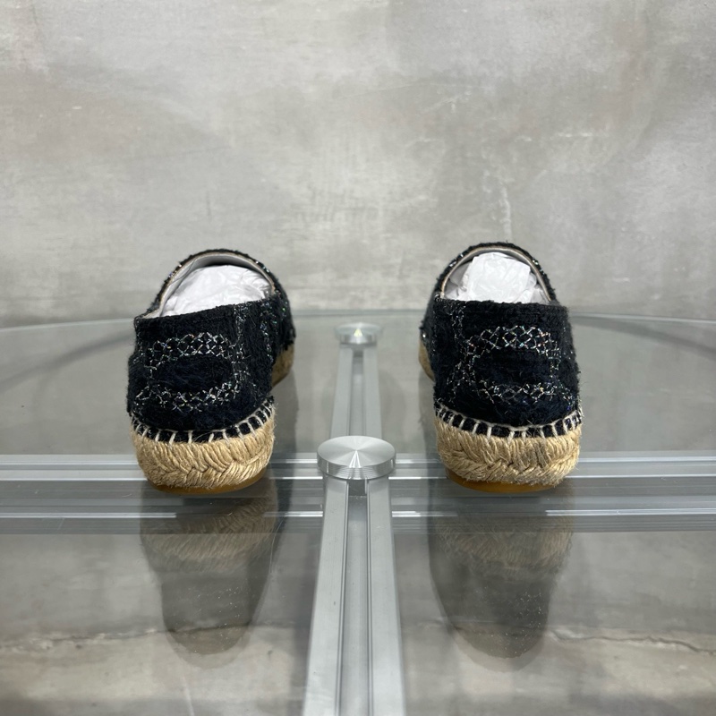 Chanel香奈兒 黑銀 雙C漁夫鞋 37碼-5