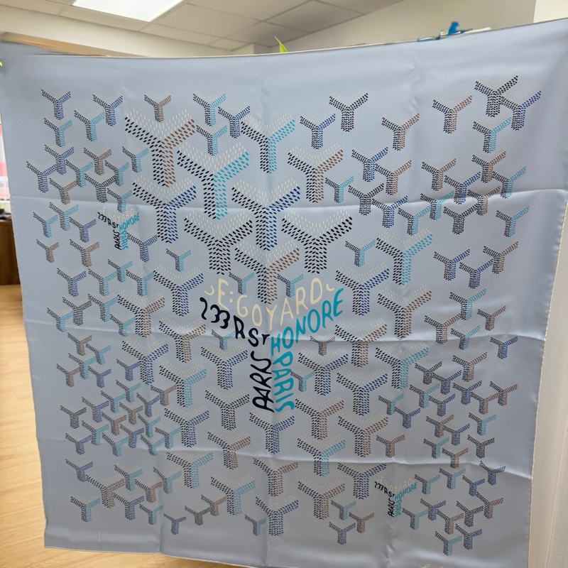 Goyard限量版Scarf N°1冰川藍 90x90cm-0